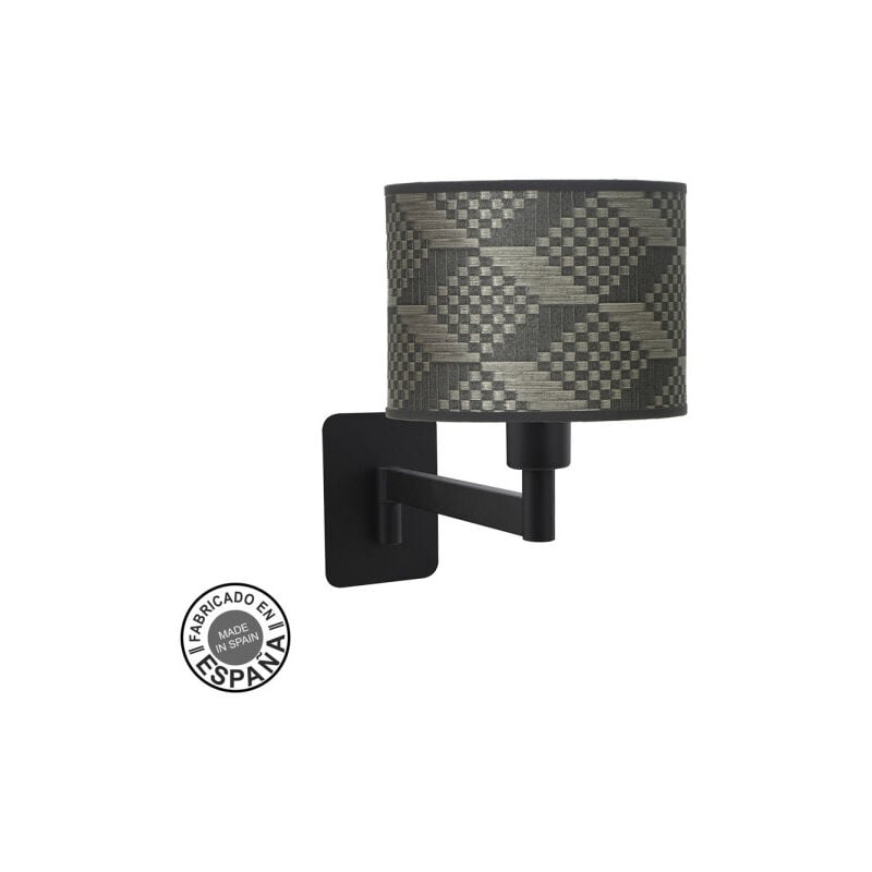 foto del prodotto fabrilamp lampada da parete moda 1xe14 nero grigioetris 26x17x28 cm