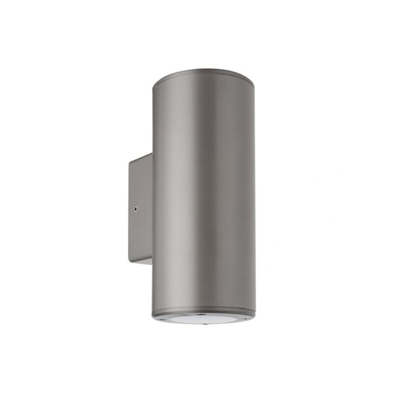 foto del prodotto fabrilamp lampada da parete per esterni yopol 2xgu10 cilindro grigio in policarbonato 18,6x7,6x9,9 cm ip54