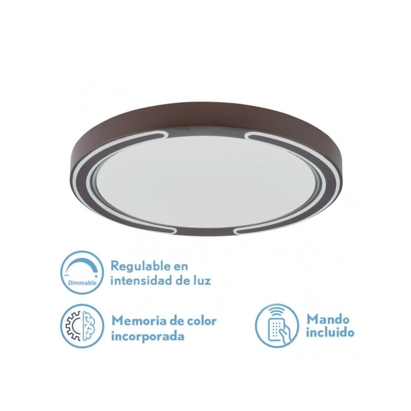 foto del prodotto fabrilamp lampada da soffitto 72w asher brown 3000 4000 6500k 5616lm 6x50x50cm telecomando reg.int memoria