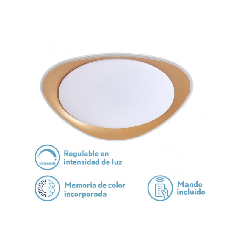 foto del prodotto fabrilamp lampada da soffitto 72w daire gold 3000 4000 6500k 5616lm 7x55x55cm telecomando reg.int memoria
