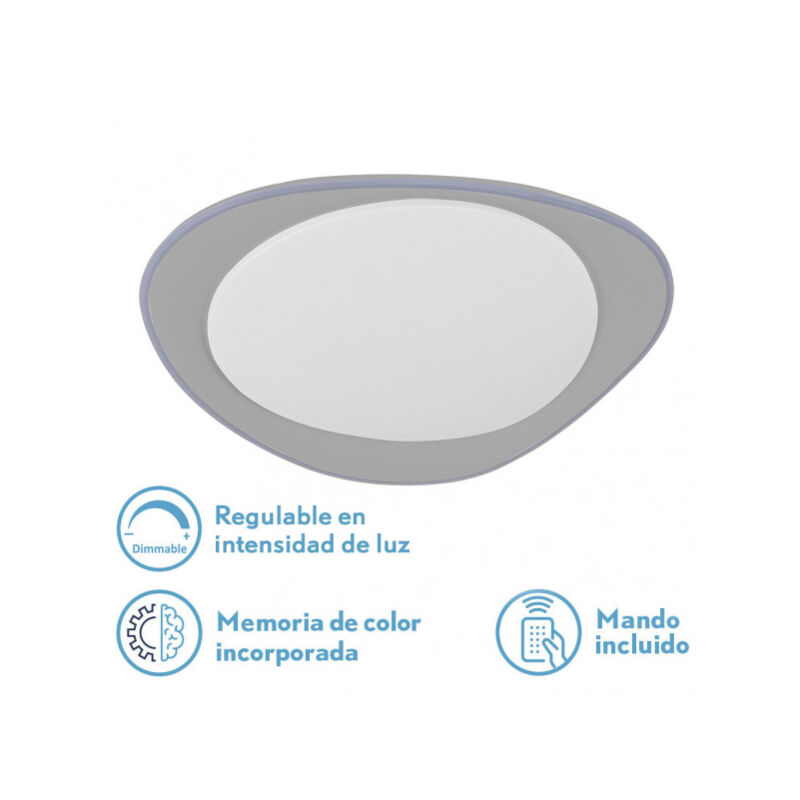 foto del prodotto fabrilamp lampada da soffitto 72w daire grey 3000 4000 6500k 5616lm 7x55x55cm telecomando reg.int memoria