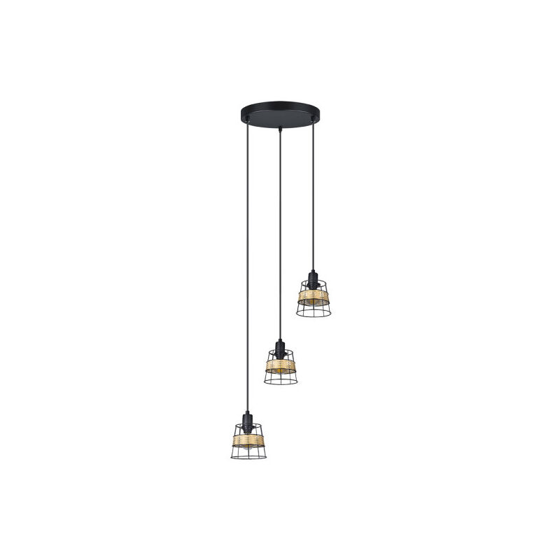 foto del prodotto fabrilamp lampada da soffitto burano 3xe14 forge rattan regx25x33 cm
