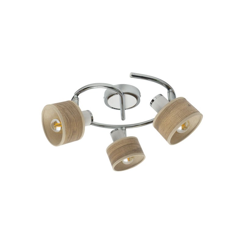 foto del prodotto fabrilamp lampada da soffitto nando 3xe14 cromo bianco mad.clear faretti orientabili 16x35x35 cm