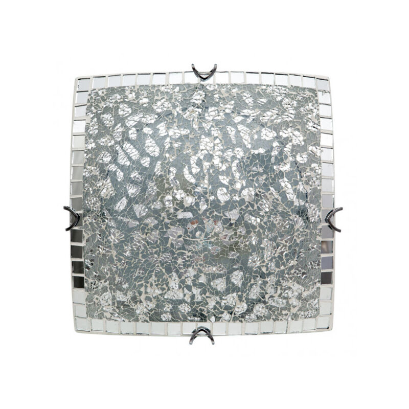 foto del prodotto fabrilamp lampada da soffitto quadrata in cromo modello tenor mosaico