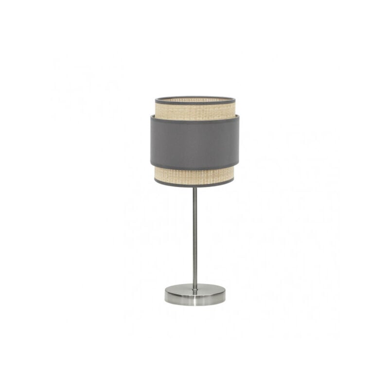 foto del prodotto fabrilamp - lampada da tavolo 1 luce x e14 modello kandy naturale/grigio