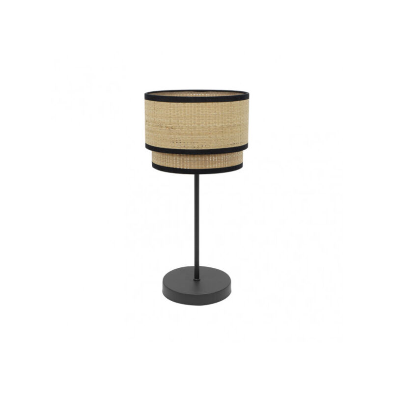 foto del prodotto fabrilamp - lampada da tavolo alta roque 1xe27 naturale/nero 60x30x30 cm