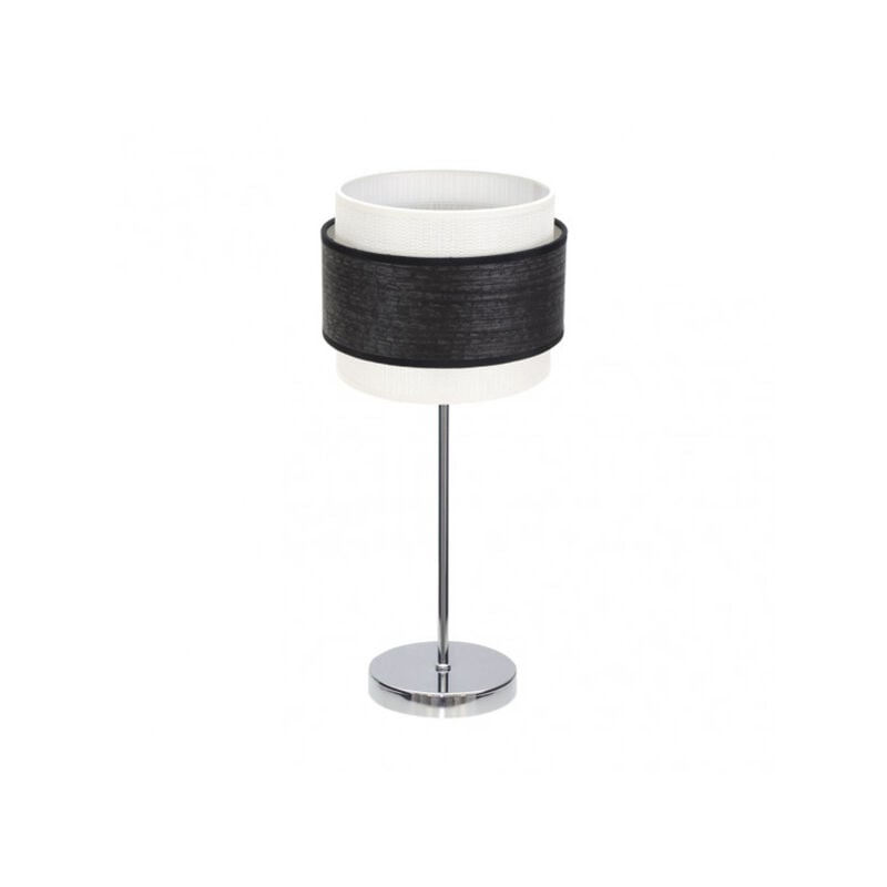 foto del prodotto fabrilamp lampada da tavolo bicolore modello myriam 1light chrome black wood