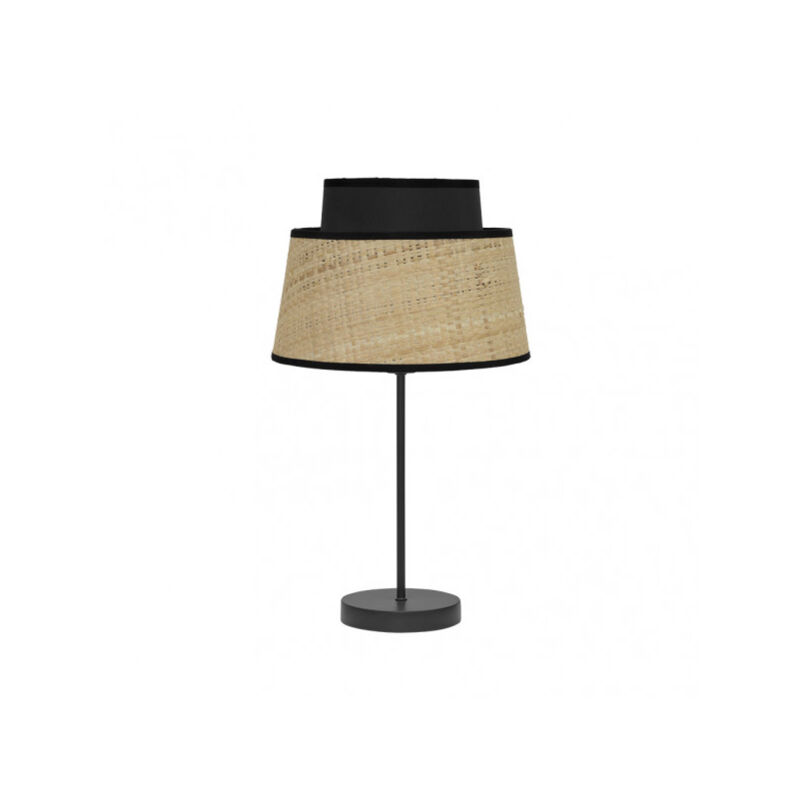 foto del prodotto fabrilamp lampada da tavolo bicolore naturale nero modello jia