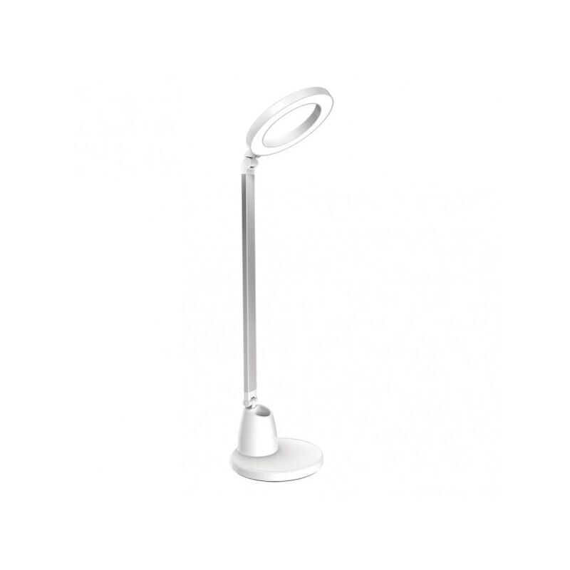 foto del prodotto fabrilamp lampada da tavolo calcite 8w 640lm 4000k bianco argento 55x16x16 cm sensibile al tocco e dimmerabile
