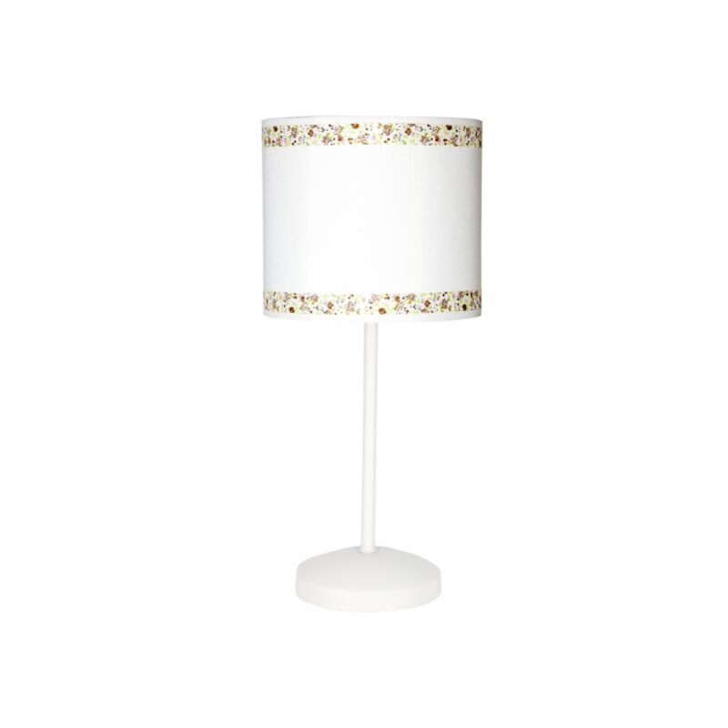 foto del prodotto fabrilamp lampada da tavolo con bordo bianco marrone 1xe14
