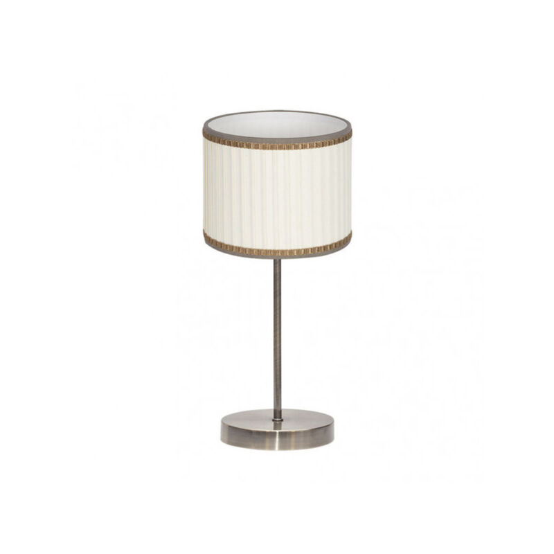 foto del prodotto fabrilamp lampada da tavolo con display modello soprano pelle beige