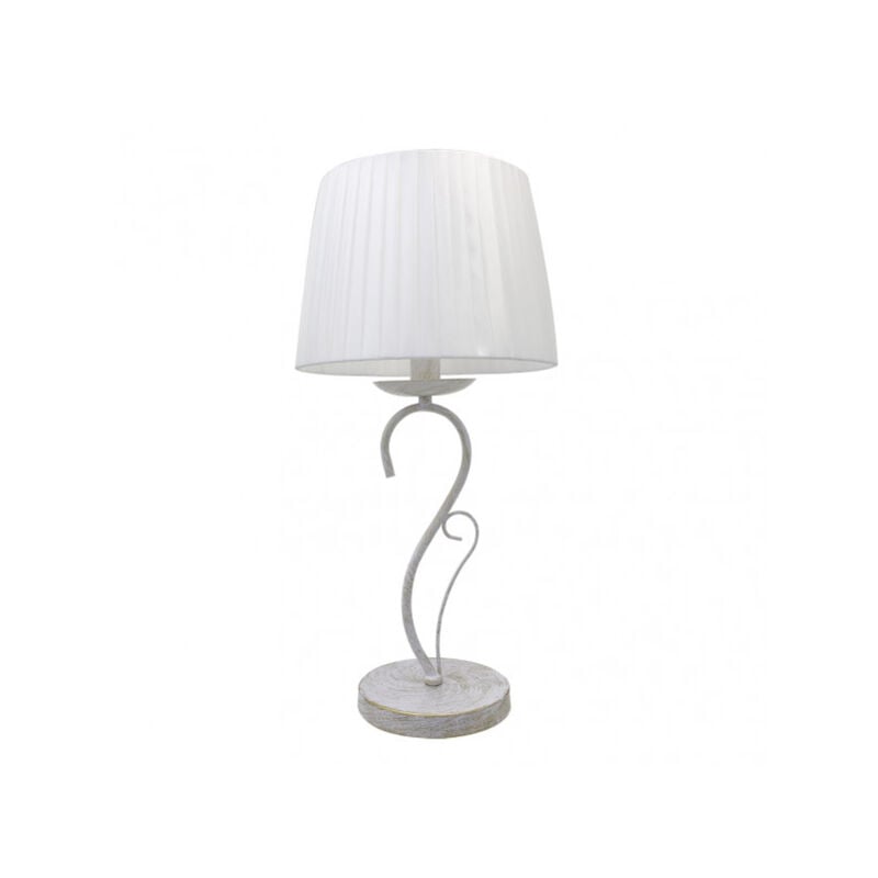 foto del prodotto fabrilamp lampada da tavolo con paralume amsterdam bianco oro 50x25x25 cm