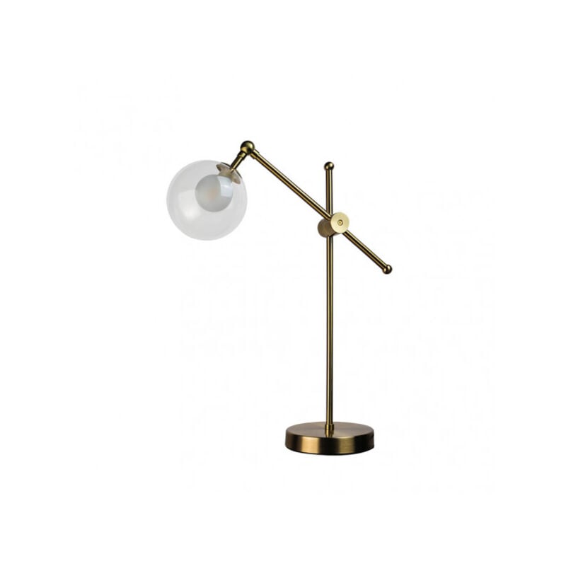 foto del prodotto fabrilamp lampada da tavolo con paralume sferico jerusalen bronzo