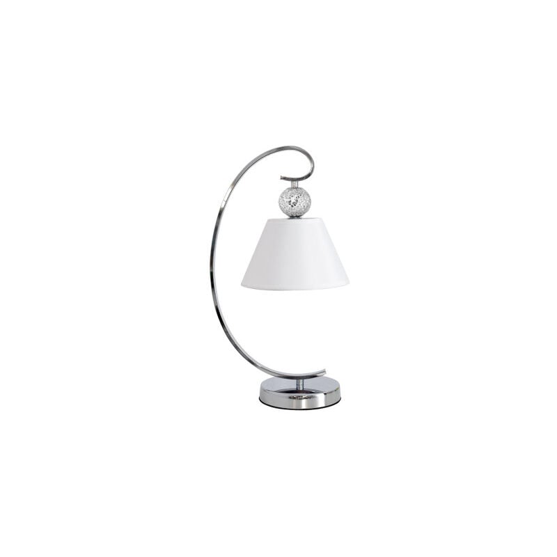 foto del prodotto fabrilamp lampada da tavolo concordia 1xe27 cromo bianco paralume 47x20x26 de .