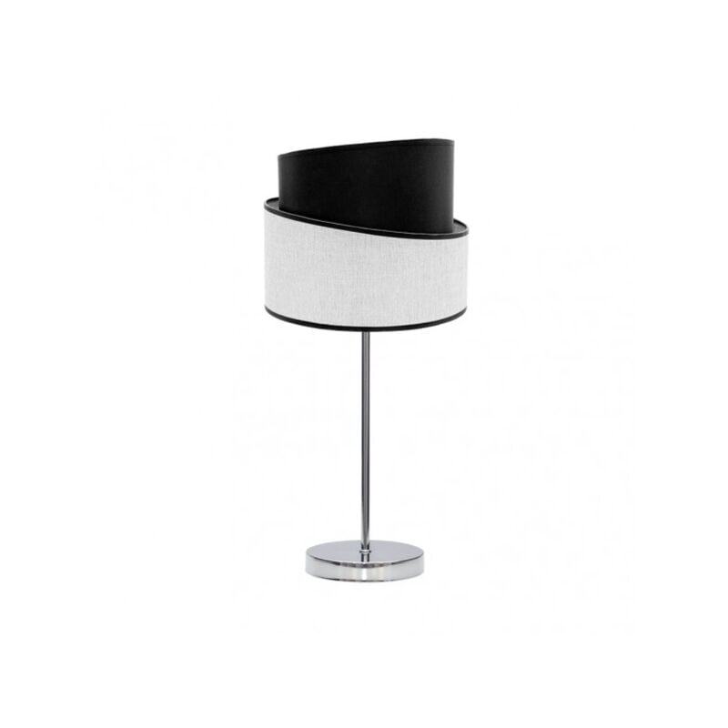 foto del prodotto fabrilamp lampada da tavolo cromo bianco nero hara modello 1xe14