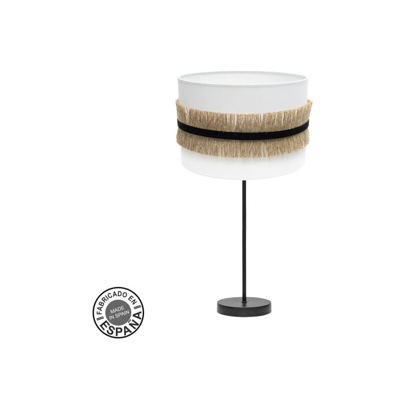 foto del prodotto fabrilamp - lampada da tavolo de alto angola 1xe27 nero/bianco-juta 30d