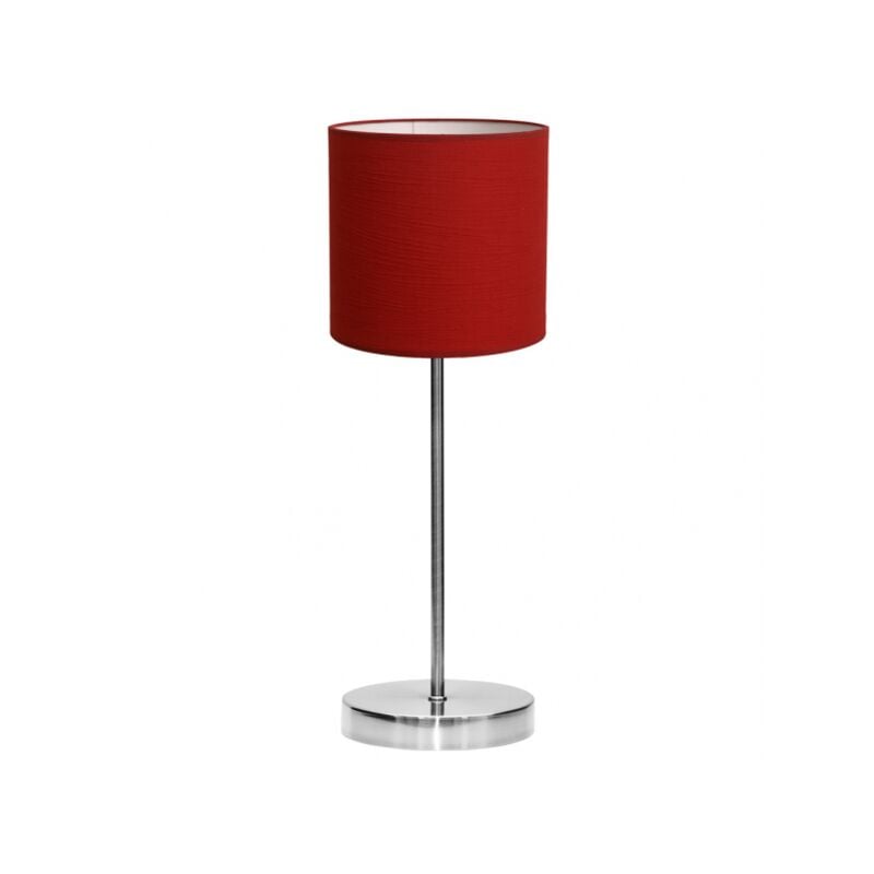foto del prodotto fabrilamp lampada da tavolo de paralume rosso. 1xe14. dimensioni 39x16cm .