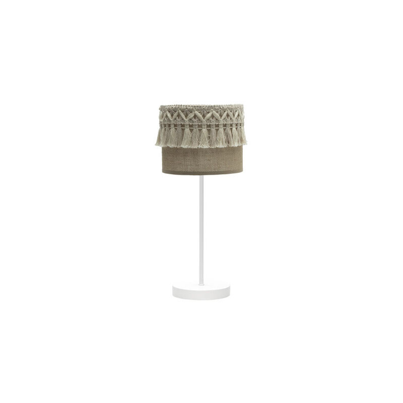 foto del prodotto fabrilamp lampada da tavolo ekaterina 1xe14 bianco sacco 43x17x17 cm con passamaneria