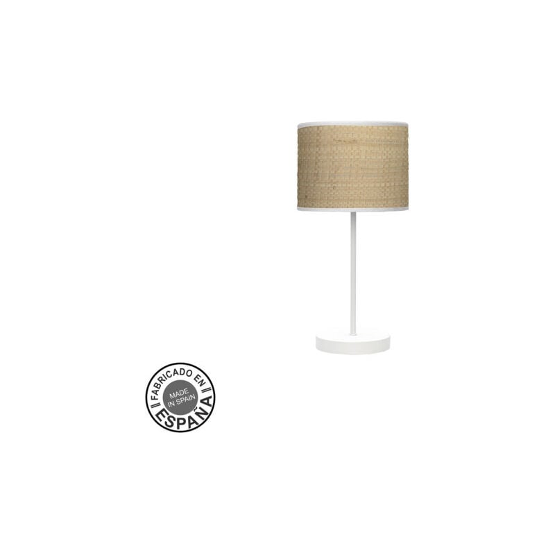 foto del prodotto fabrilamp lampada da tavolo fashion 1xe14 bianco marrone chiaro 42x17x17cm