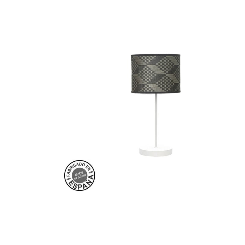 foto del prodotto fabrilamp lampada da tavolo fashion 1xe14 bianco tetris grigio 42x17x17cm