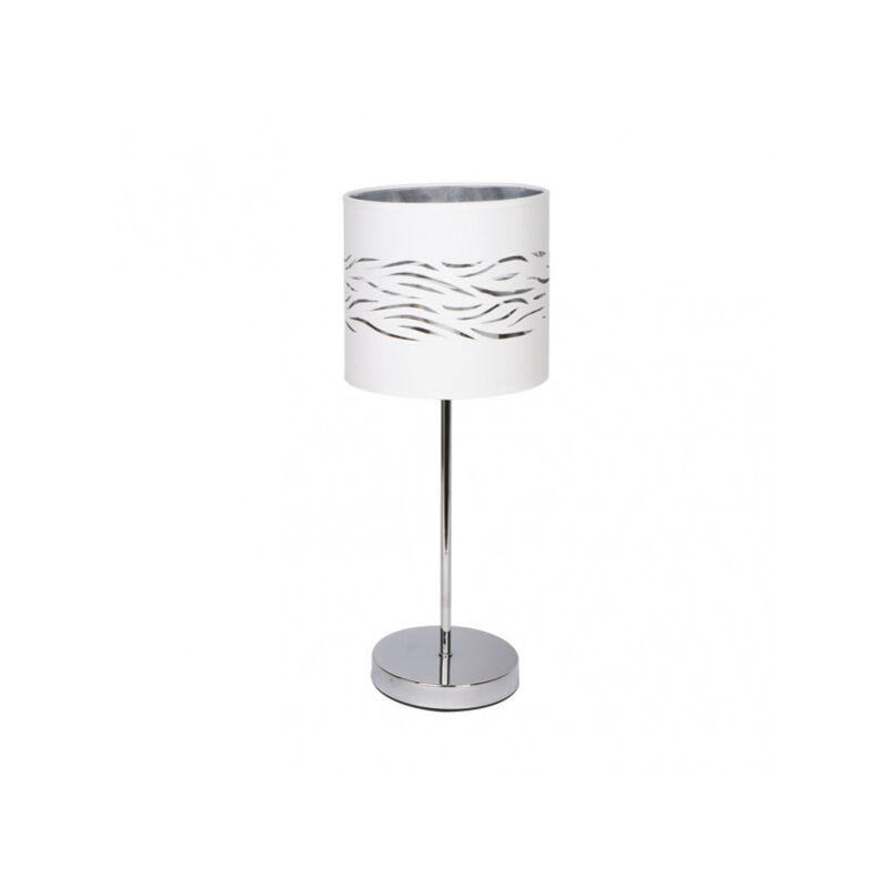 foto del prodotto fabrilamp lampada da tavolo fog 1xe14 cromo bianco argento 43x17x17 cm