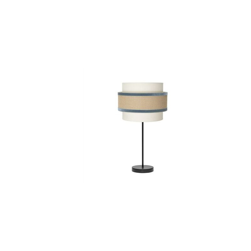 foto del prodotto fabrilamp lampada da tavolo grande carnelian 30x64cm 1xe27 lampadina non inclusa beige e blu