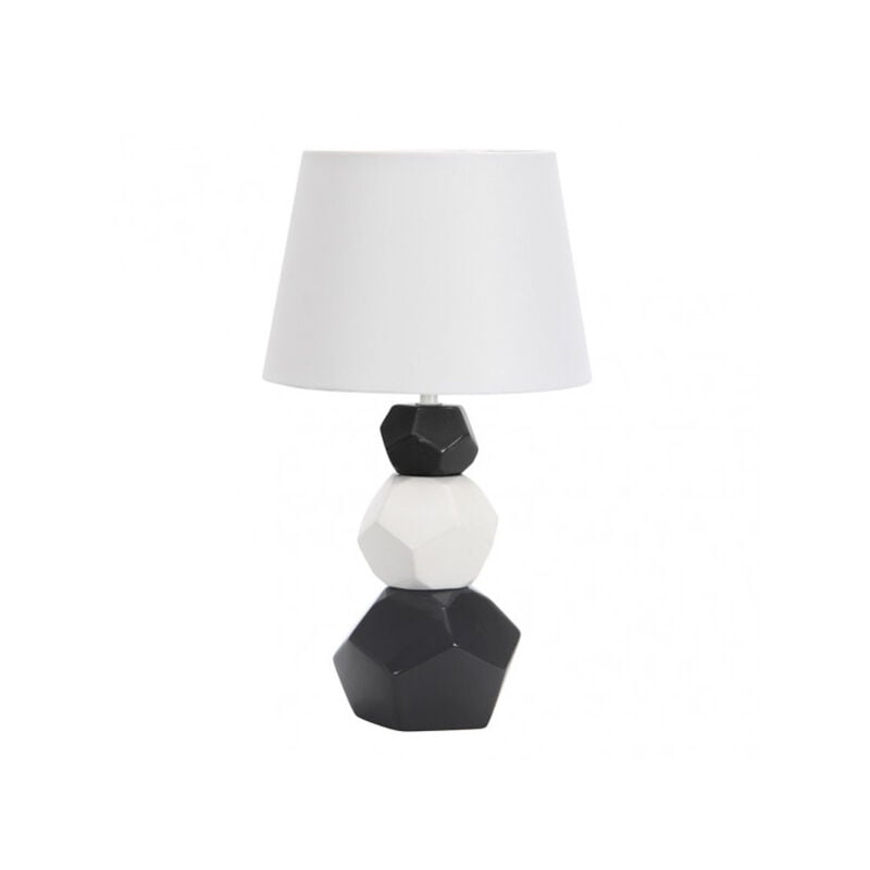 foto del prodotto fabrilamp lampada da tavolo in ceramica foz 1xe27 blanc neg pant white 41x24x24 cm