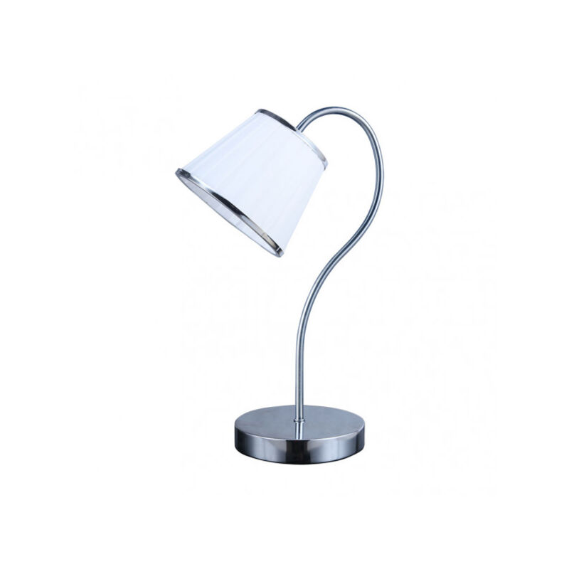 foto del prodotto fabrilamp lampada da tavolo lantanas 1xe27 cromo bianco paralume 40x15,5x26 cm