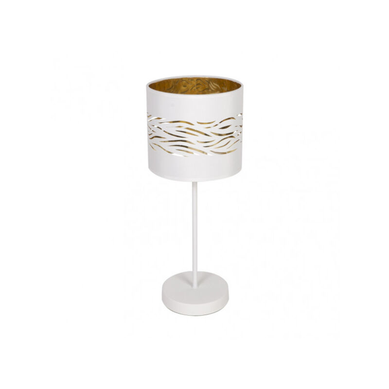 foto del prodotto fabrilamp lampada da tavolo mist 1xe14 bianco bianco oro 43x17x17 cm