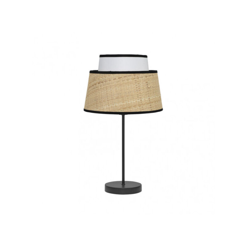 foto del prodotto fabrilamp lampada da tavolo modello ija rifinita in bianco naturale modello 1luz