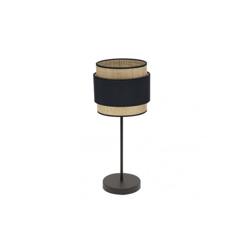 foto del prodotto fabrilamp - lampada da tavolo nera/naturale modello kandy 1xe