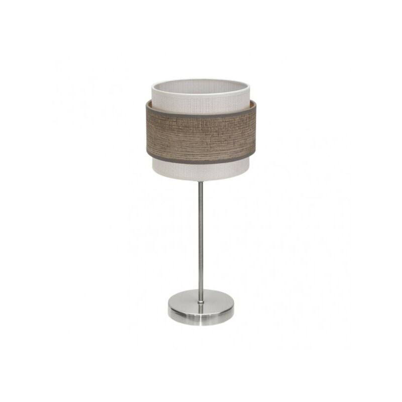 foto del prodotto fabrilamp lampada da tavolo nichel legno grigio modello myriam 1light