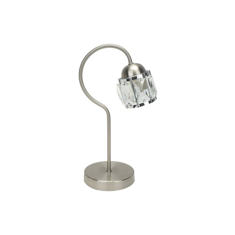 foto del prodotto fabrilamp lampada da tavolo noble 1xe14 nichel cromo 35x13x20 cm