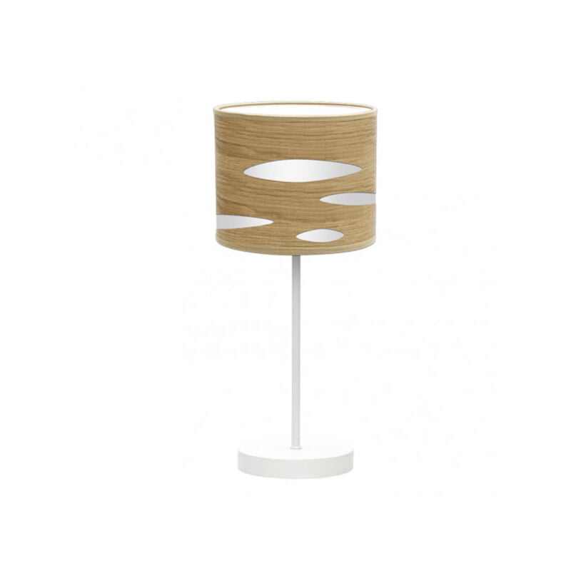 foto del prodotto fabrilamp lampada da tavolo odra 1xe14 bianco legno chiaro 42x17x17 cm brand