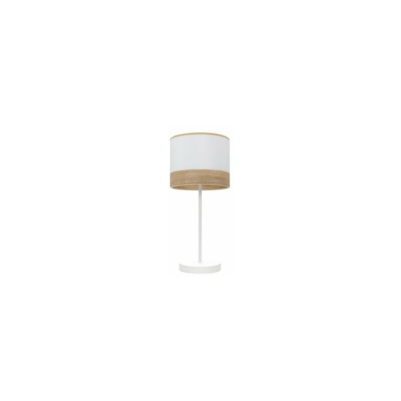 foto del prodotto fabrilamp lampada da tavolo olga 1xe14 bianco bianco legno chiaro 42x18x18 cm