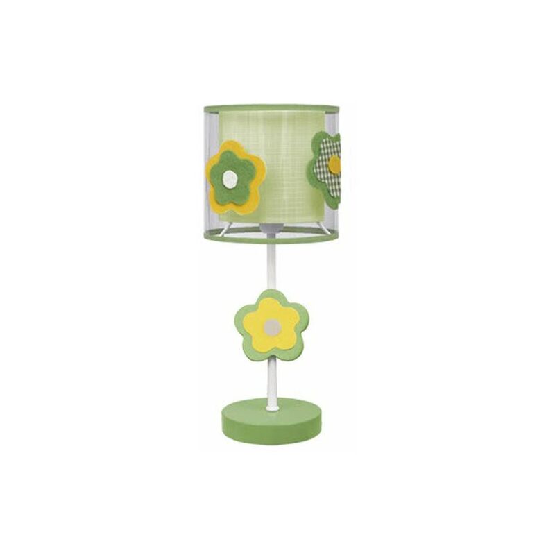 foto del prodotto fabrilamp lampada da tavolo per bambini fiore verde 1xe14 35x14cm 