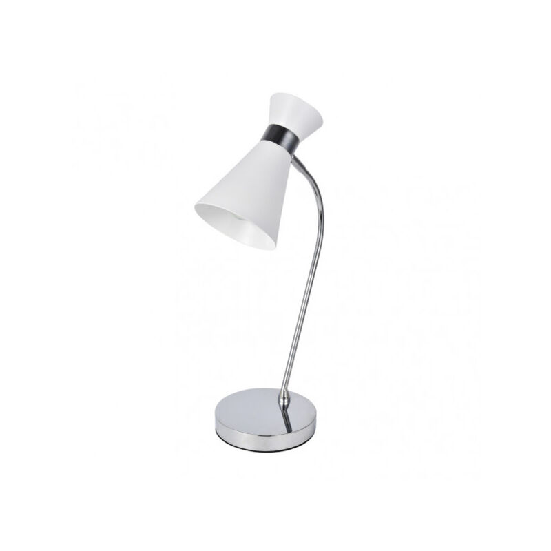 foto del prodotto fabrilamp lampada da tavolo petra 1xe14 bianco cromo 48x24x15 cm regolabile