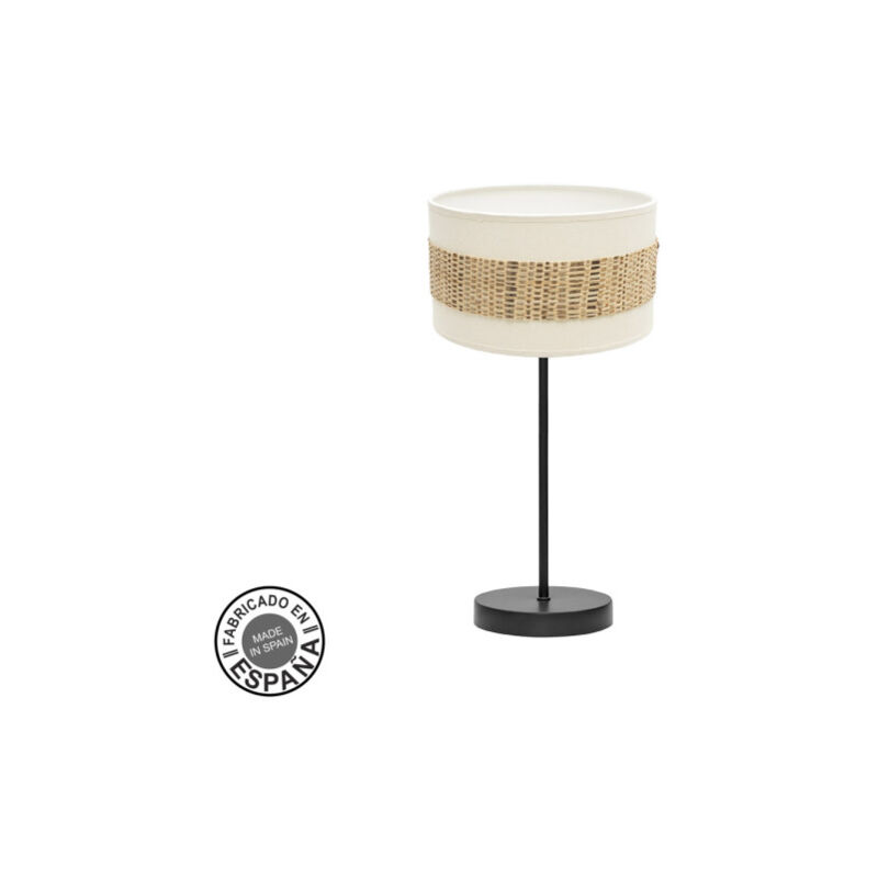 foto del prodotto fabrilamp - lampada da tavolo piccola nicaragua 1xe14 nero/bianco/naturale 43x17x17cm
