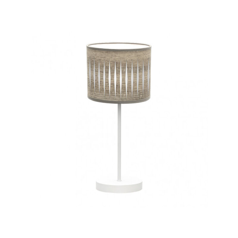 foto del prodotto fabrilamp lampada da tavolo piron 1xe14 bianco grigio legno 42x17x17 cm brand