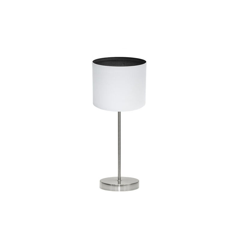 foto del prodotto fabrilamp lampada da tavolo tatiana 1xe14 nichel bianco nero mad.black 42x17x17 cm