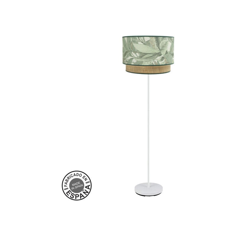 foto del prodotto fabrilamp lampada de lampada da terra soggiorno congo 1xe27 bianco verde naturale