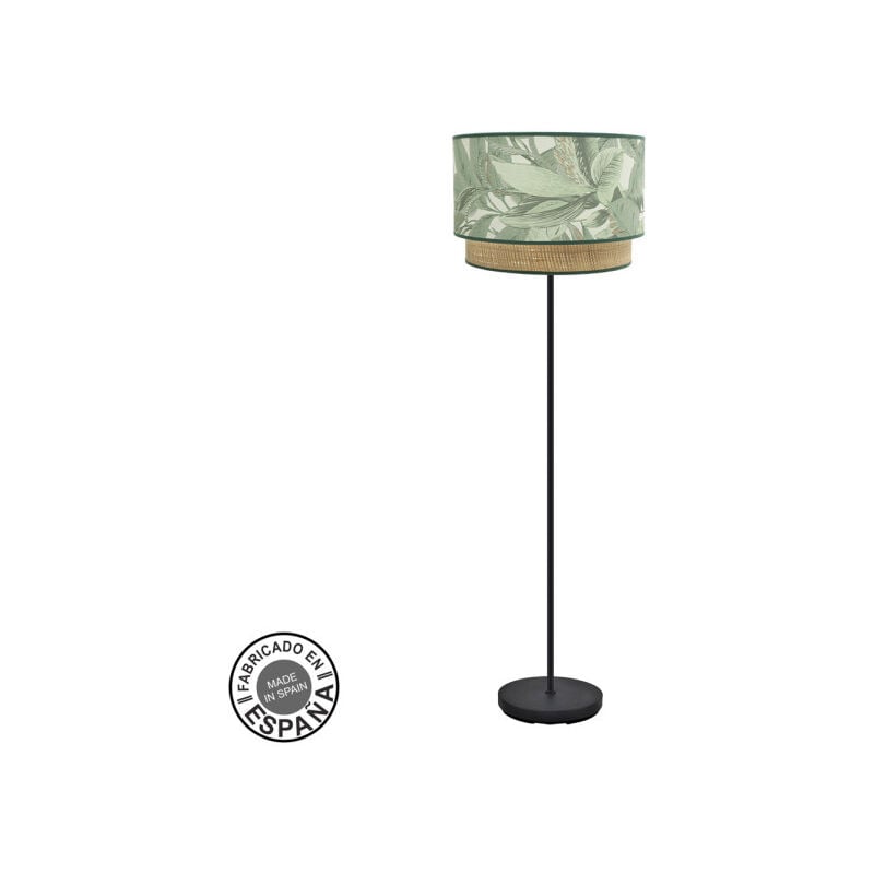 foto del prodotto fabrilamp lampada de lampada da terra soggiorno congo 1xe27 nero verde naturale