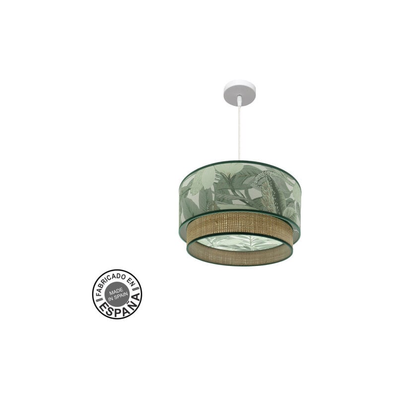 foto del prodotto fabrilamp lampada de soffitto a sospensione congo 40d 1xe27 bianco verde naturale