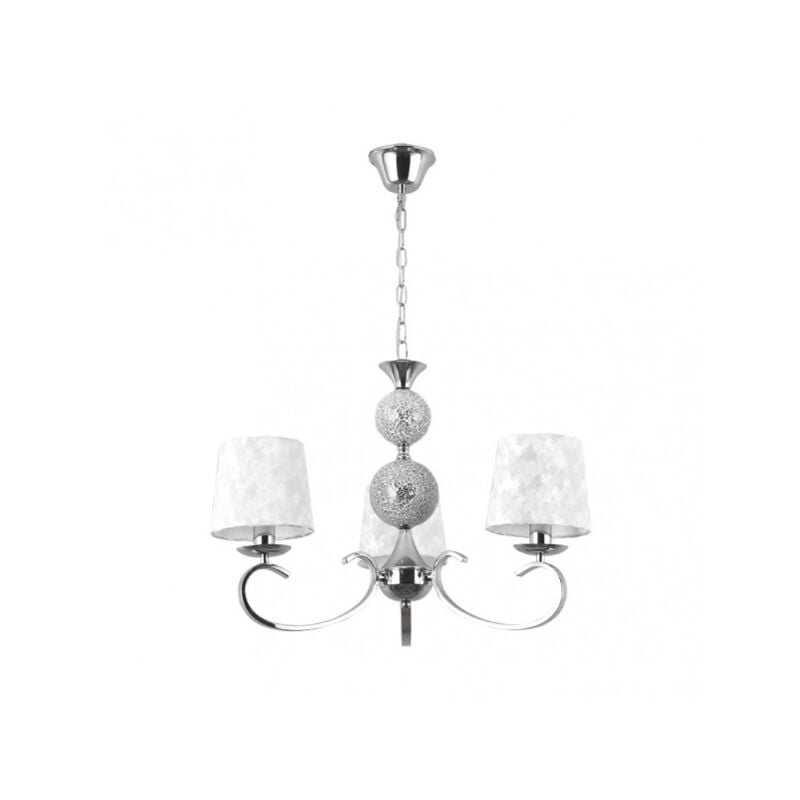 foto del prodotto fabrilamp lampada modello ubeda cromo de3 luci con paralume