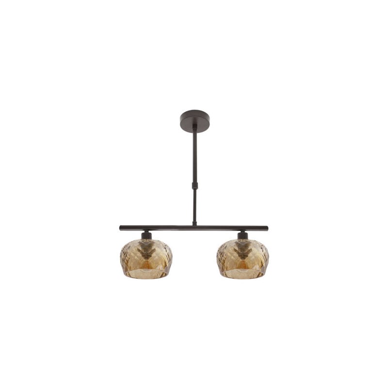 foto del prodotto fabrilamp lampada stela 2xe14 marrone regx41x13 cm con paralumi in cristallo tagliato ambar