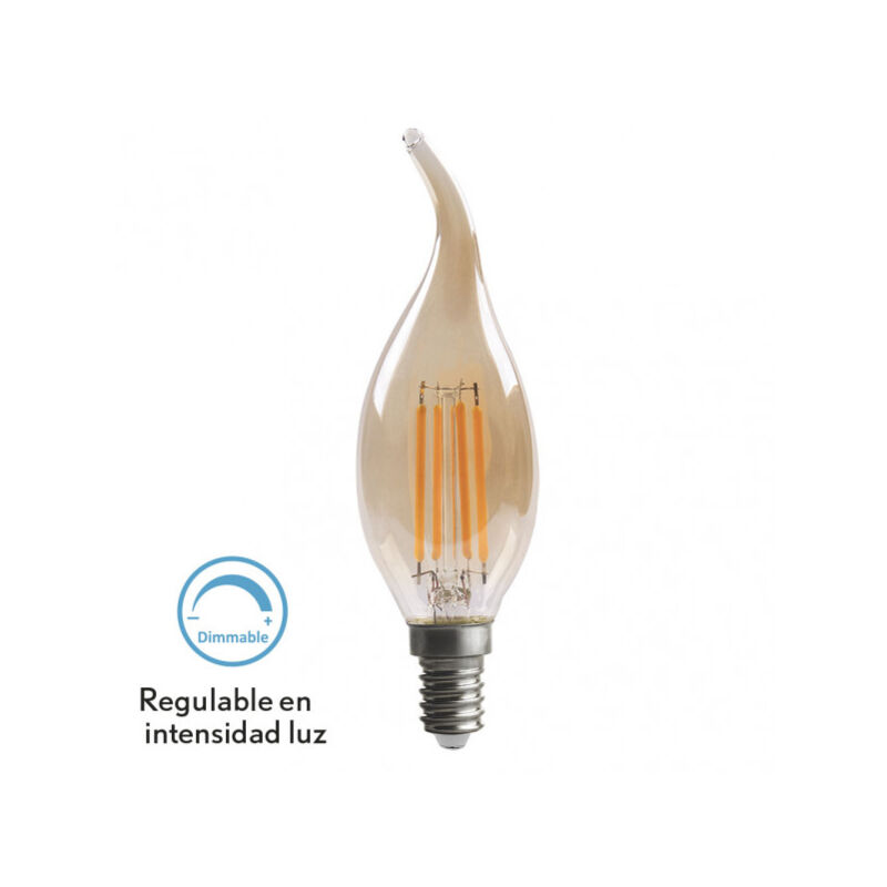 foto del prodotto fabrilamp lampadina a filamento boemia 11,5x3,5d 4w dimmerabile e14 330lm ambra 2700k