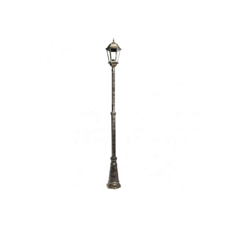 foto del prodotto fabrilamp lampione da esterno in alluminio regulus 1xe27 nero oro 230x25x25x25 cm regolabile in altezza ip44