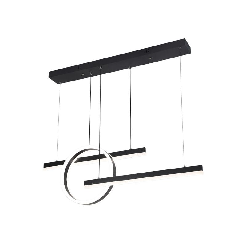 foto del prodotto fabrilamp leone nero a sospensione 61w 3000 4000 6000k regx100x80 cm 5185lm con telecomando e dimmer