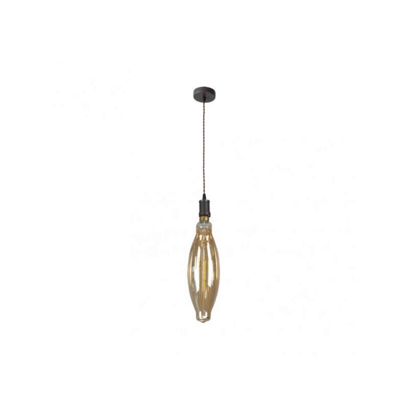foto del prodotto fabrilamp lilia pendant 1xe27 brown ambar lampadina inclusa 8w 3000k 640lm regx12x12 cm