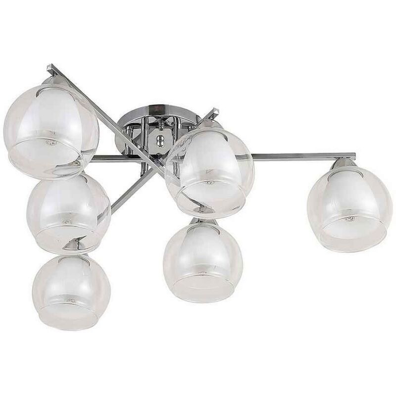 foto del prodotto fabrilamp - makalu lampada da soffitto cromata a 6 luci